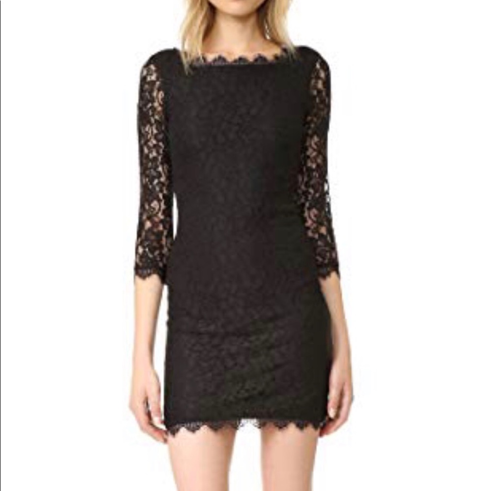 DVF Black Lace Zarita Dress